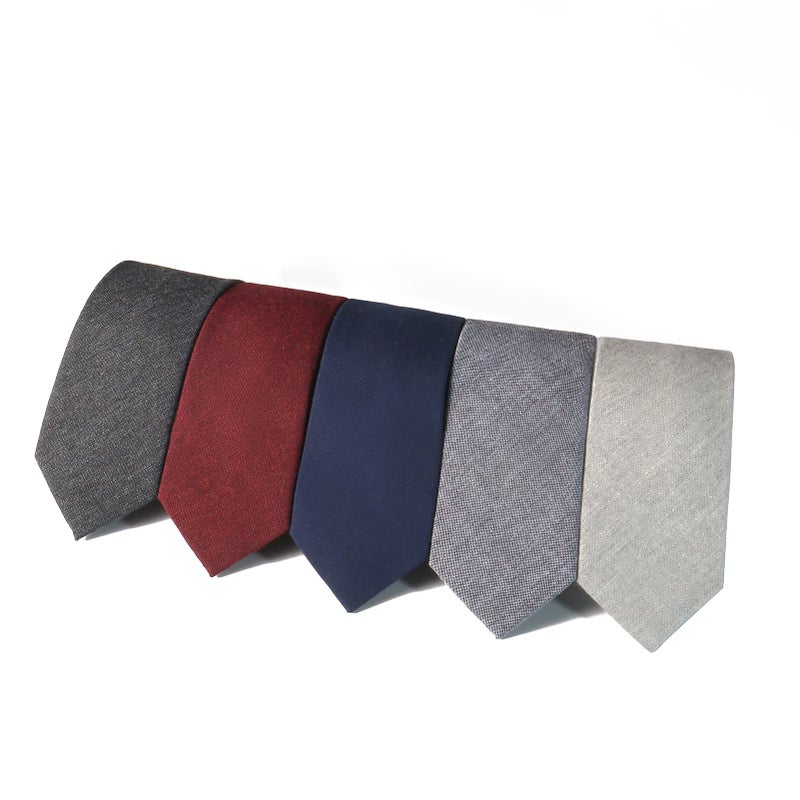 HOULIFE Ties for Men, Solid Mens Tie, Cotton Stripe Skinny Ties for Men, Slim Menâ€™s Neckties for Wedding Party - Image 2